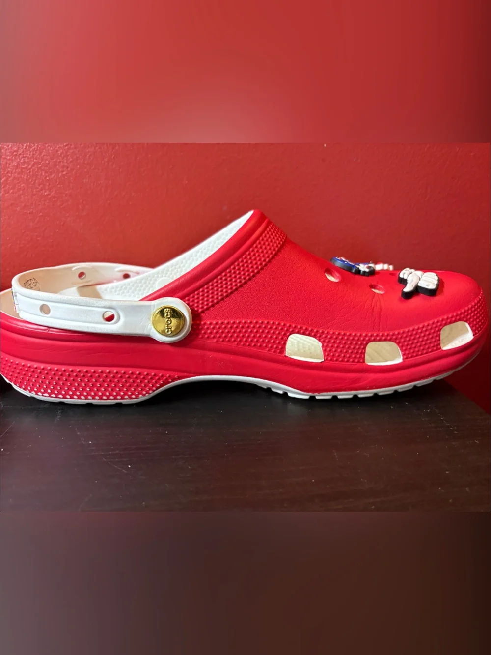 CROCS Red Clog Sandals with Sonic Character Charms
